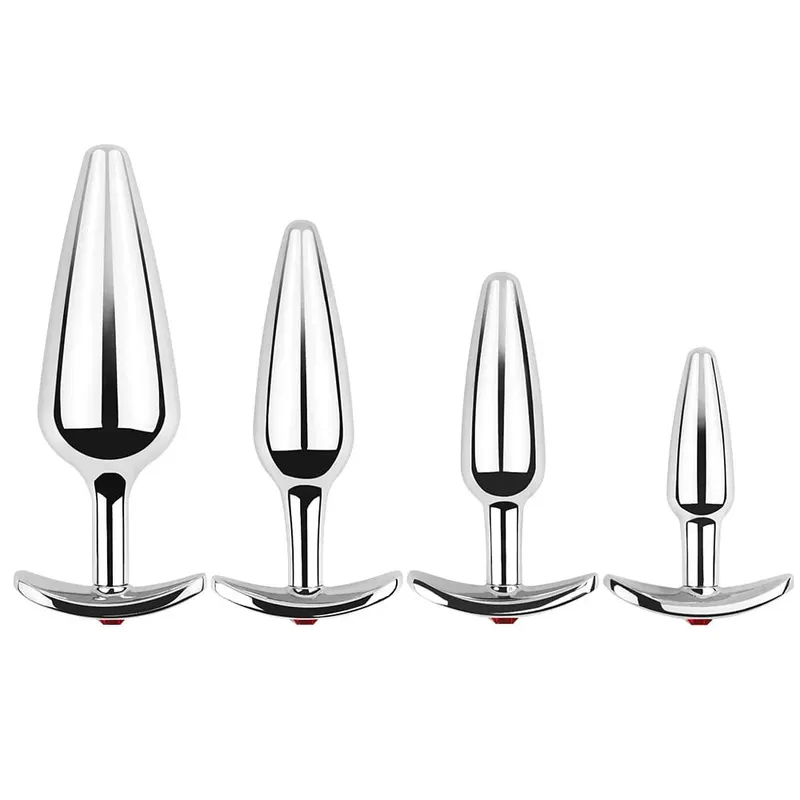 Lake Blue Gem Silver Metal Anal Plug Set by Dream Vibe Anal Trainer Kit Prostate Sex Toy Unisex Couple Backdoor Intimate Gift