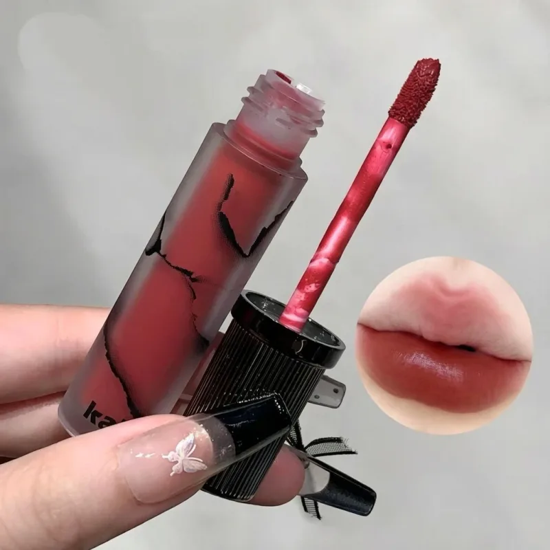 Marble Matte Lip Mud Velvet Soft Fog Lip Tint Long Lasting Non Stick Cup Lip Cosmetics