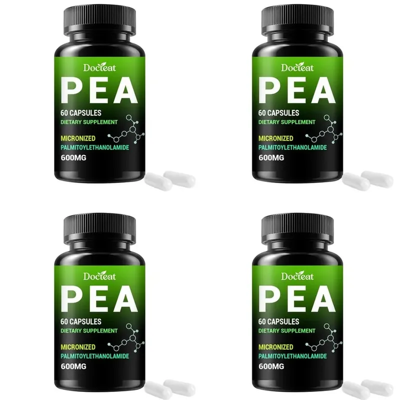 Docteat PEA 600mg Capsules Micronized Palmitoylethanolamide Supports Compound Balance Maintenance Comfort and Ease 60 Capsules