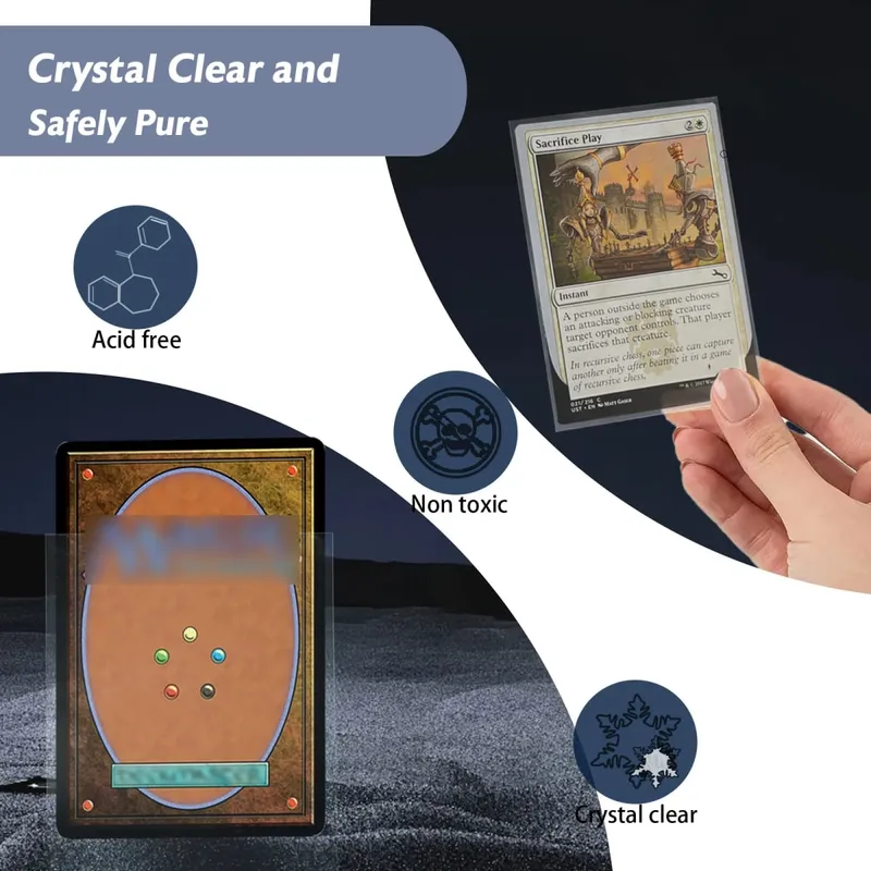 200PCS Transparent Standard Size Inner Card Sleeves Perfect for Double-sleeving 64X89MM TCG Card Sleeves Card Protector for MTG — image 4