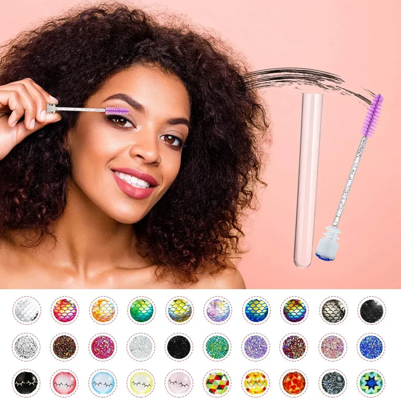 50/100 pz Riutilizzabile Ciglia Pennello Tubo per Estensione Ciglia Usa E Getta Mascara Bacchette Sopracciglio Applicatore Pennello Ciglia Pennelli