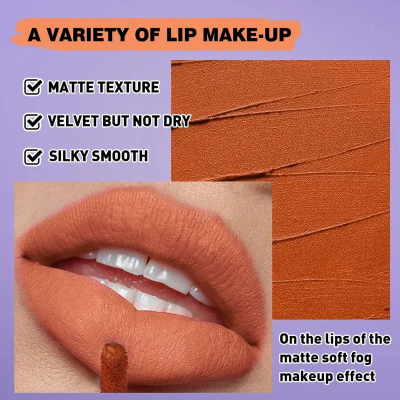Halloween Liquid Lipstick Makeup Sets Waterproof Matte Lipstick Red Black Orange Purple Lip Stain Tint Lasting Cosmetics