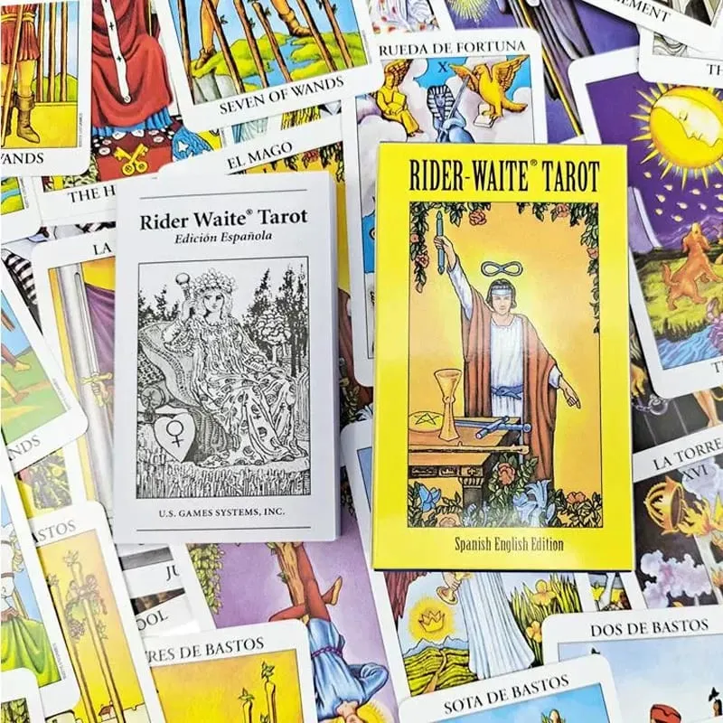 78pcs The Rider Tarot Deck with Instruction Booklet Essential for Tarot Beginners & Expert Readers English-Spanish