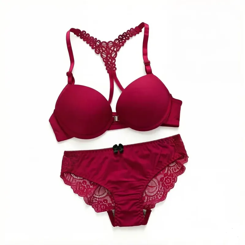 New product: Thick chest cushion gathered and pulled front button bra sexy and beautiful back multi-color women underwear A2128 — image 9
