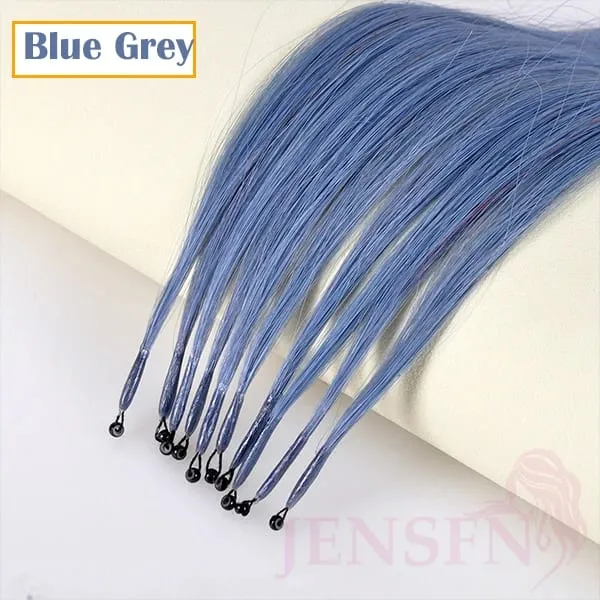 8D Natural Hair Extensions Human Hair 10pcs 0.5g/s Micro Ring 18Inch Micro Link Hair Loop Extension For Women variety of color
