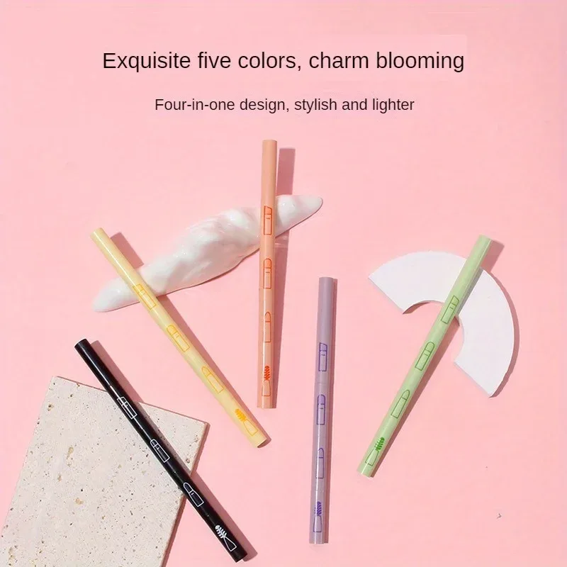 4 IN 1 Multifunctional Makeup Brushes Set Makeup Gadget Detachable Lip Eyeshadow Brush Sponge Eyeshadow Brush for Home Travel