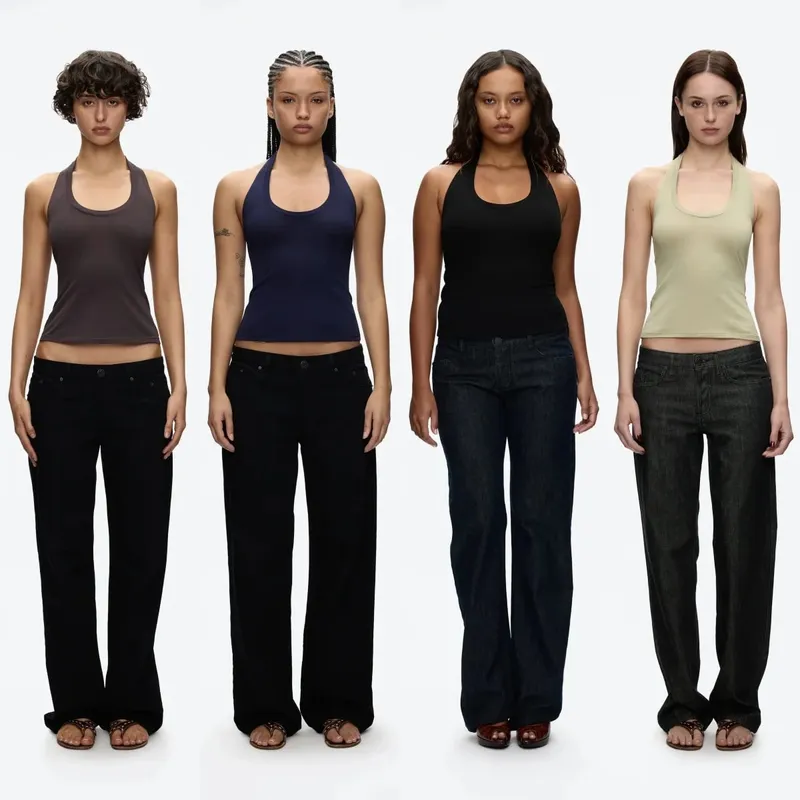 Tank Halter Neck Camisole High Elasticity Slim Fit Backless Top U-Neck Halter Backless Slim Fit Camisole Versatile Outerwear Base Shirt Spicy Girl Style Sleeveless Top