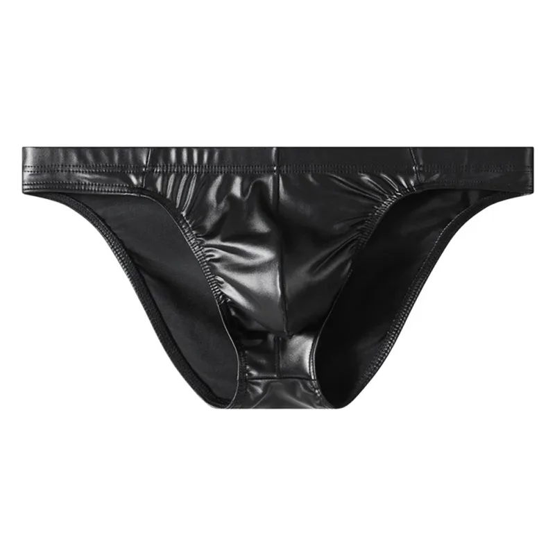 Herren-Slip, Kunstleder, Unterwäsche, Slips, niedrige Taille, Dessous-Höschen, sexy und bequem, minimalistische Dreieckshose