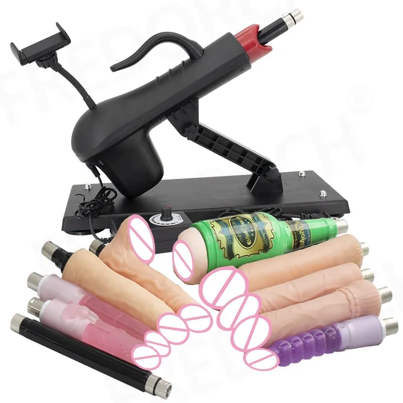 Fredorch Automatic Retractable Sex Pumping Gun Machine with Dildo For Male and Female Masturbation Sex Toy 450 Stroke per minute