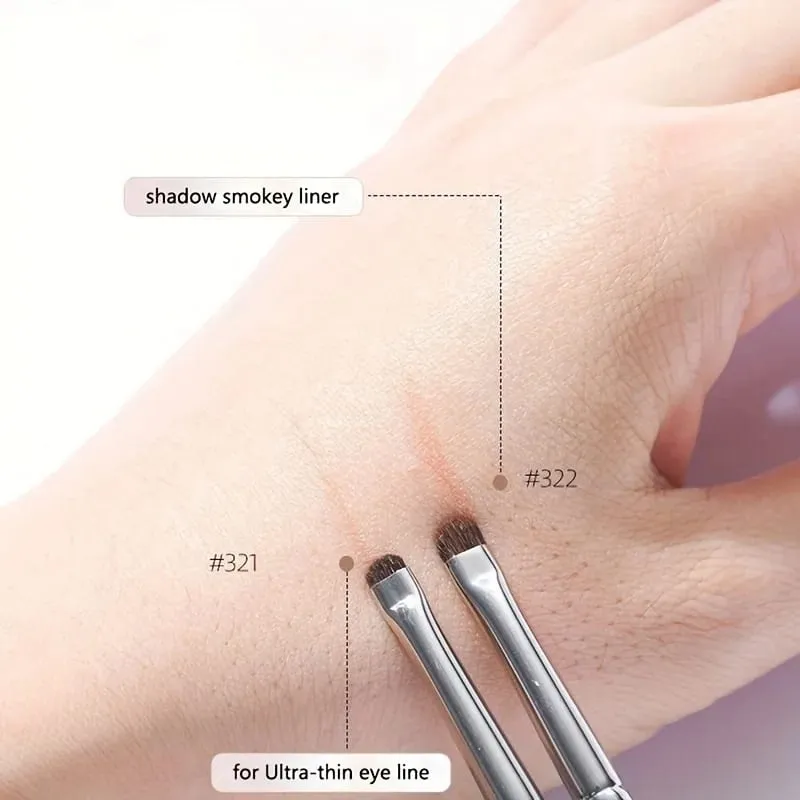 3 szt. Małe pędzle do cieni do powiek ze srebrną rączką do szczegółowego blendowania makijażu smokey eyeliner Profesjonalny zestaw pędzli kosmetycznych