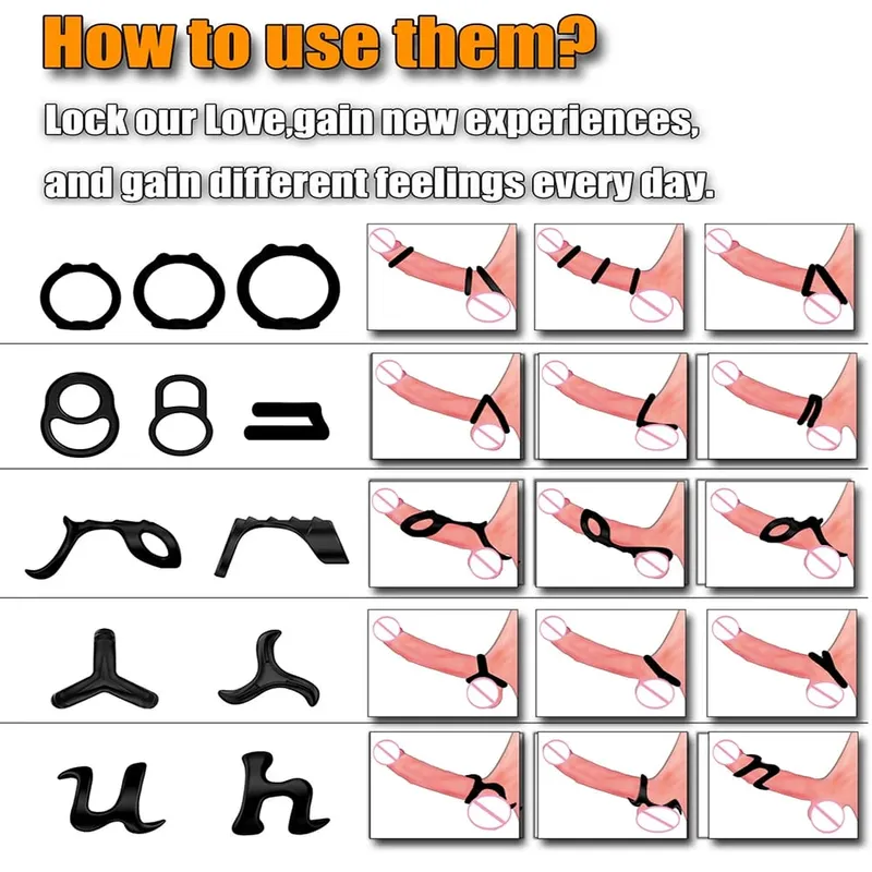 Penis Ring Silicone Cock Rings Delay Ejaculation Scrotal Binding Ball Stretcher Erection Enhancing Lock Cockring Sex Toy for Men — image 2