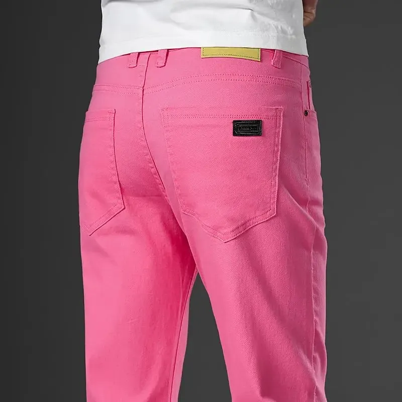 2025 Spring Autumn New Men's Clothing Slim Jeans Fashion Brown Business Casual Stretch Denim Pants Male Brand Trousers 28-44 — image 5