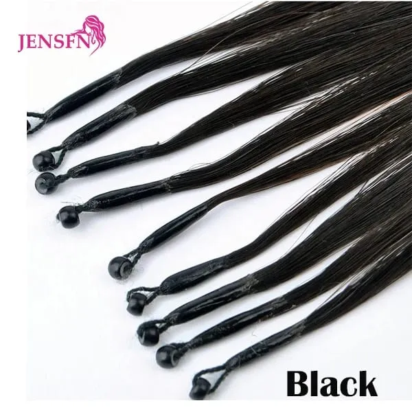 8D Natural Hair Extensions Human Hair 10pcs 0.5g/s Micro Ring 18Inch Micro Link Hair Loop Extension For Women variety of color