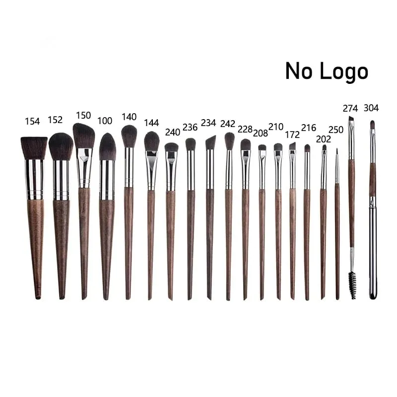 Augen-Make-up-Pinsel aus Naturholz, komplettes Set, Pro Crease Lidschatten-Make-up-Set, zum Verwischen von Textmarkern, Augenbrauen, Lippen- und Wimpernpinsel, praktisch