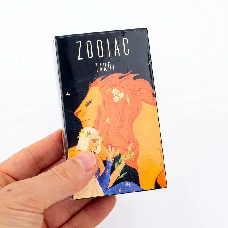 Zodiac Tarot 78-Card Deck Divinatory Path Under the Stars Engaging Board Playing Game for Family Gathering 10.3X6CM