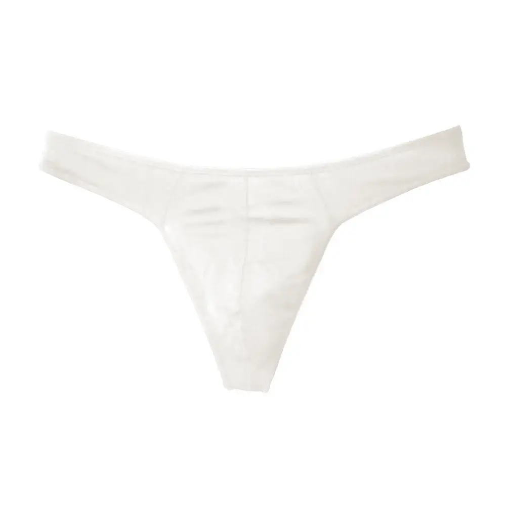 Men Underwear G String Cotton Thong Solid Color Soft Low Rise Male Bikini Briefs Comfy Penis Pouch Underpants Plus Size — image 6