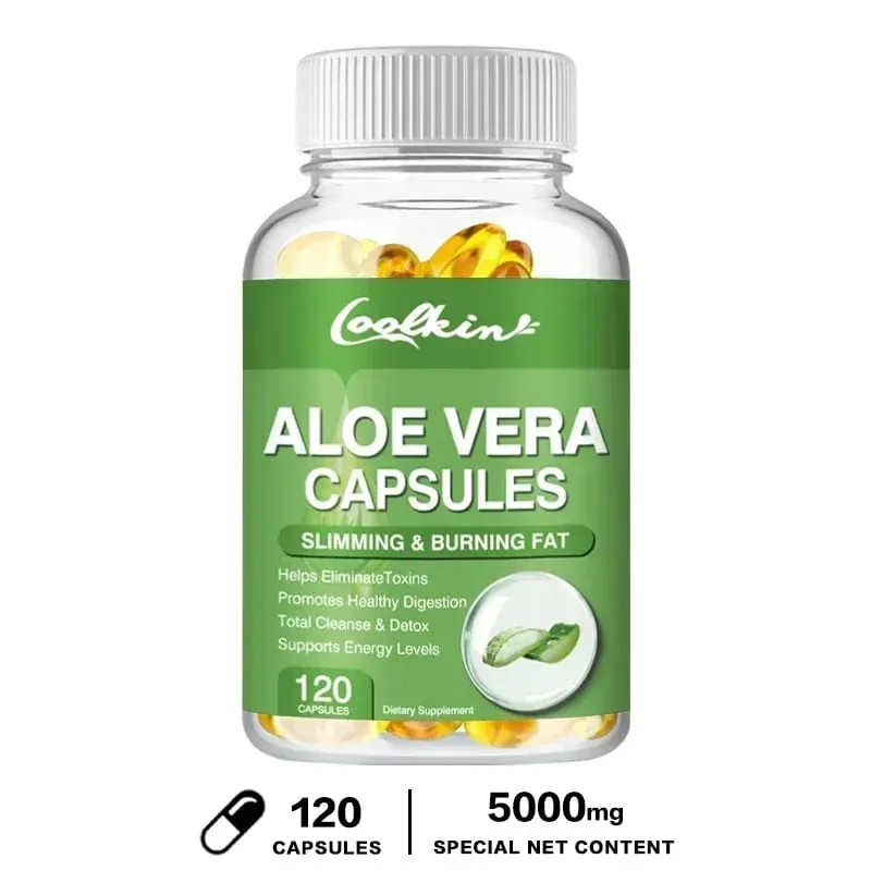 Aloe Vera Extract Capsules - Supports Intestinal Digestive and Immune Health Relieves Constipation and Balances Stomach AcidSu