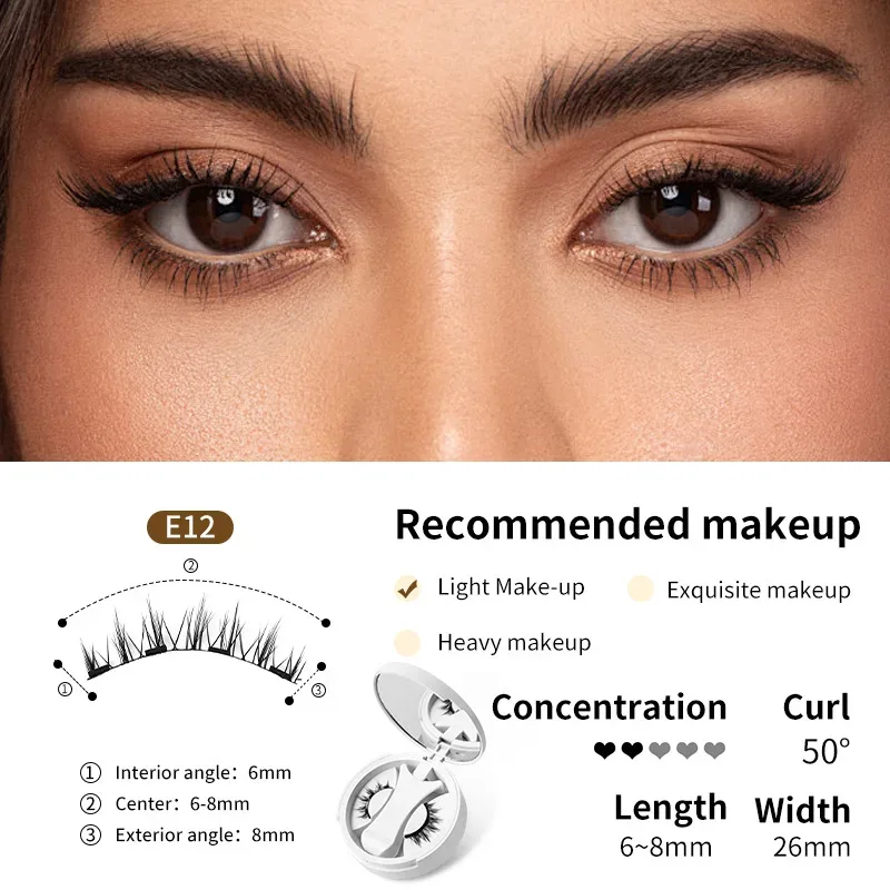 Brown Magnetic False Eyelashes Natural Soft Light Weight Eye Makeup Set With Applicater One-Piece Box Easy To Carry Eyelash Tool — image 9