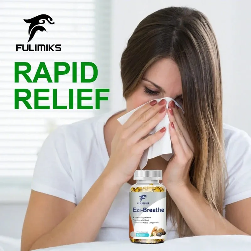 Respiratory & Nasal Health Capsules 6 Herbal Relieves Stuffy Nose Congestion Rhinitis & Supports Breathing Comfort