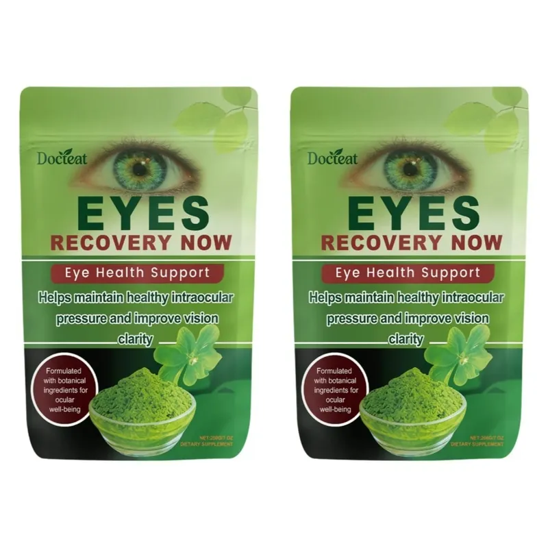 Docteat Eye Health Support Supplement Powder Lutein Zeaxanthin Bilberry Eyebright Zinc Vitamins A C E Botanical Blend 200g 7oz
