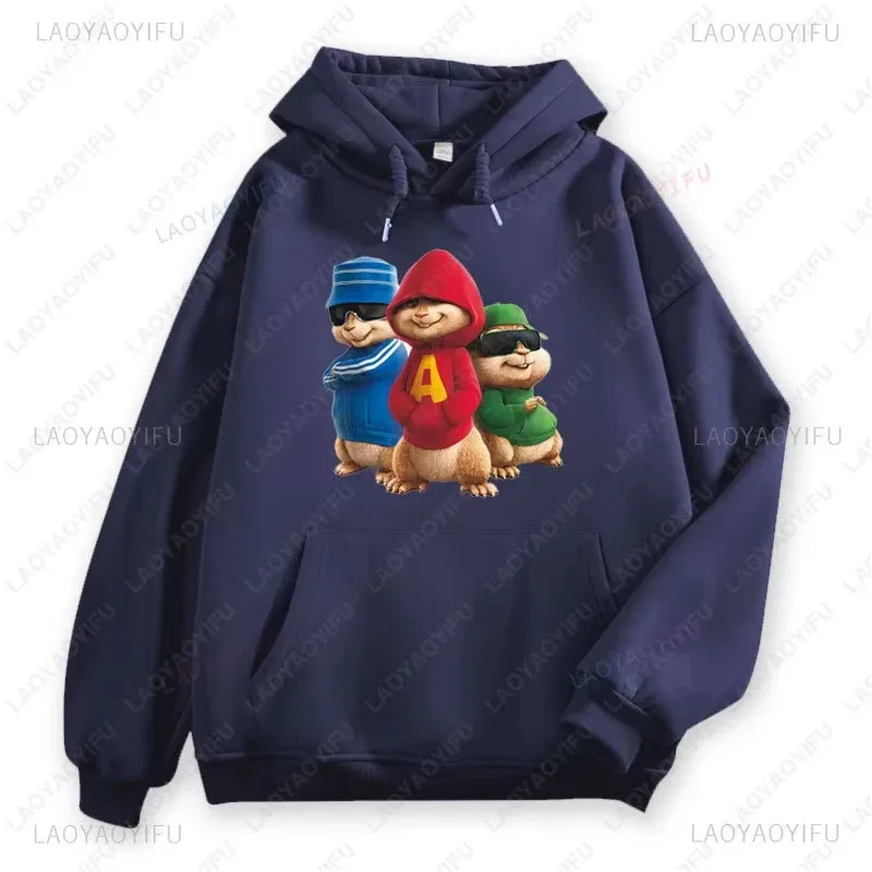 Alvin and The Chipmunks Anime Hoodies Eco Friendly A Letters Printing Sweatshirt Casual Streetwear Unisex Pullovers promo
