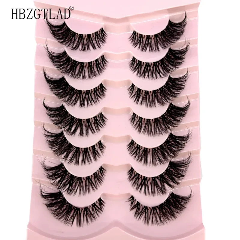 7/8PairsCat Eye Eyelashes manga Lashes 3D Clear Band Lashes naturalHalf Lashes End Eye Elongated Mink Eyelashes Fluffy Eyelashes — image 6