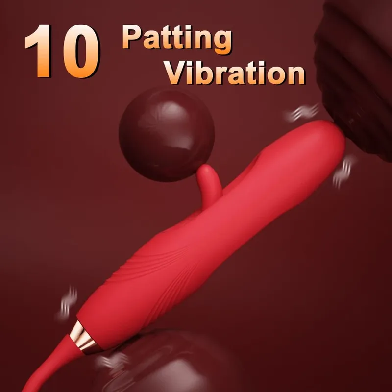 Patting Vibrator for Women with Tongue Licking Nipple Oral Sucker Clitoris Stimulator G Spot Dildo Adults Female Sex Toys