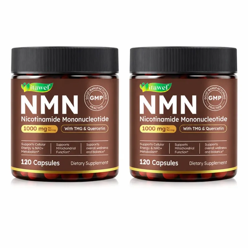 NMN Capsules 1000mg Nicotinamide Mononucleotide NAD+ Cellular Energy TMG Quercetin Resveratrol 120 Vegan Capsules Non-GMO