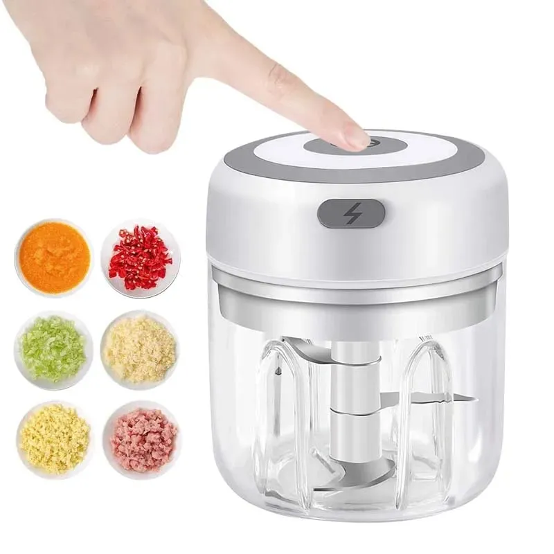 Mini Wireless Electric Garlic Crusher 100ml/250ml Portable Chopper USB Charging Ginger Chili Vegetable Masher Machine Kitchen — image 1
