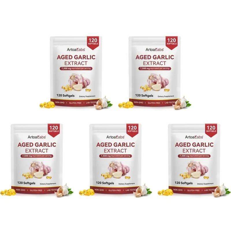 Viên nang mềm chiết xuất tỏi già 7500mg tương đương trên mỗi khẩu phần cho tuần hoàn và chức năng tim Chất chống oxy hóa và hỗ trợ miễn dịch 120Ct