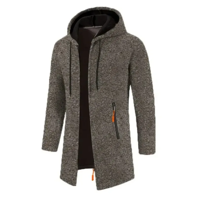 Nieuwe heren trui met lange mouwen en capuchon voor mannen rits sweatshirts oversize streetwear warme effen kleur herfst jas hoodie mannen