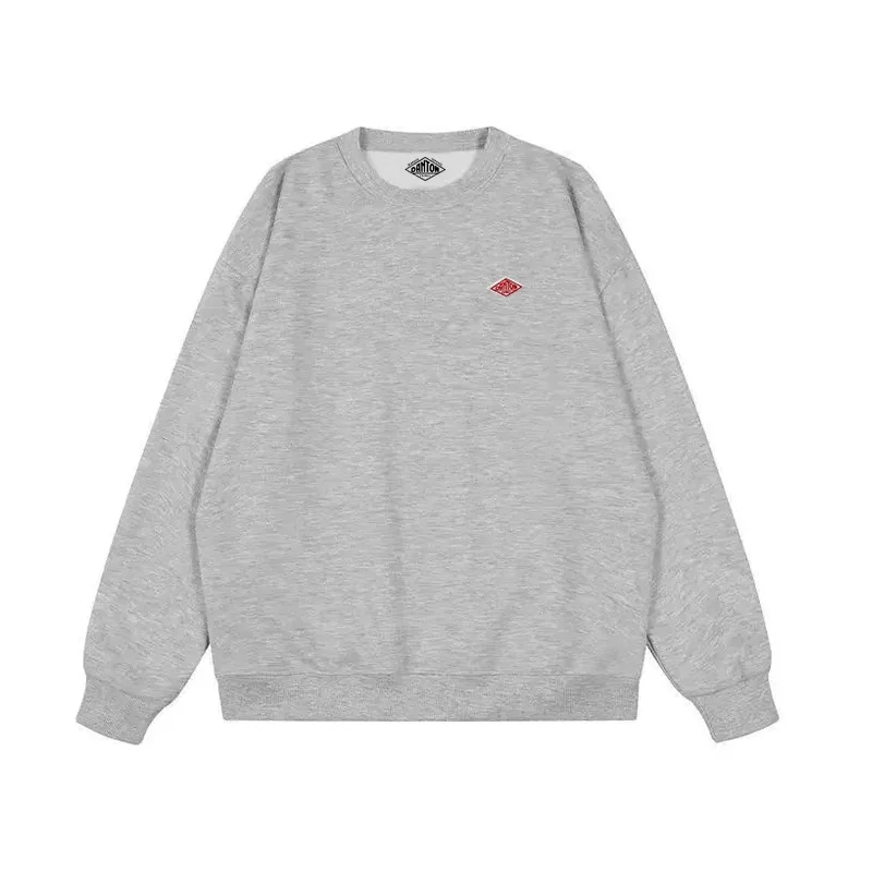 Sudadera fina exportada a Japón para hombre y mujer, chándal holgado de manga larga con cuello redondo de algodón de la misma marca bordada, otoño 2025