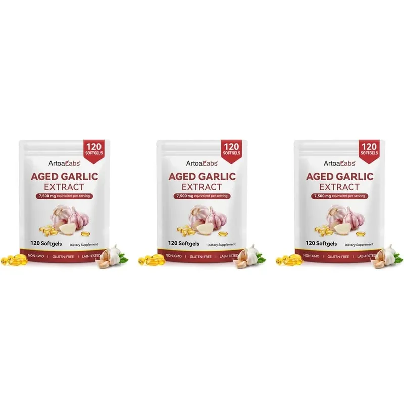 Viên nang mềm chiết xuất tỏi già 7500mg tương đương trên mỗi khẩu phần cho tuần hoàn và chức năng tim Chất chống oxy hóa và hỗ trợ miễn dịch 120Ct