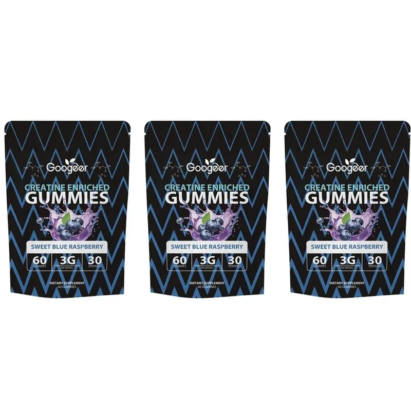 Creatine Monohydrate Gummies for Strength Support During Training Post-Workout Recovery Support Blue Raspberry 60 Gummies