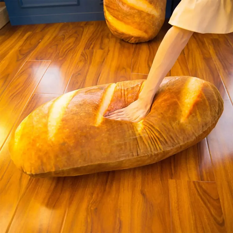 Soft Simulation Bread Pillow Plush Cushion Creative French Baguette Stuffed Toy Long Nap Mat for Home Sofa Decor