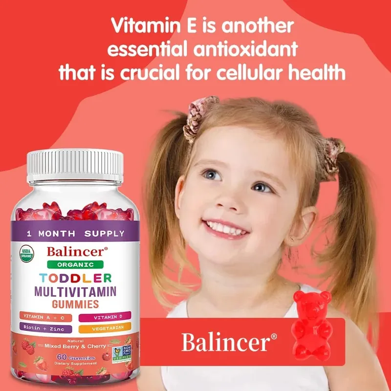 Kids Multivitamin Gummies Kids Vitamins with Vitamin C D E & Zinc for Immune Support Childrens Gummy Vitamins Fruit Flavors