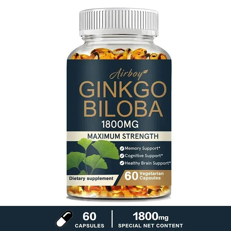 Ginkgo Biloba Capsules - Boost Brain Improve Memory and Cognitive Abilities Improve Blood Circulation