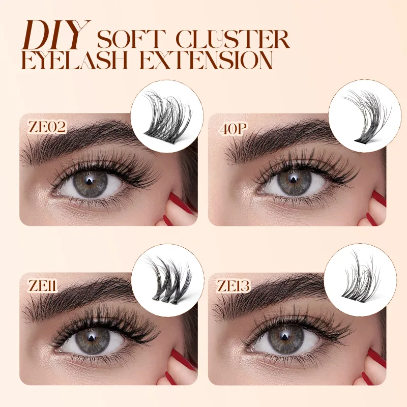 Lash Clusters 0.05mm PBT Fiber Eyelash Clusters 0.1mm Superfine Invisiband D Curl Diy Lash Extension 8-16mm Individual Lashes — image 4