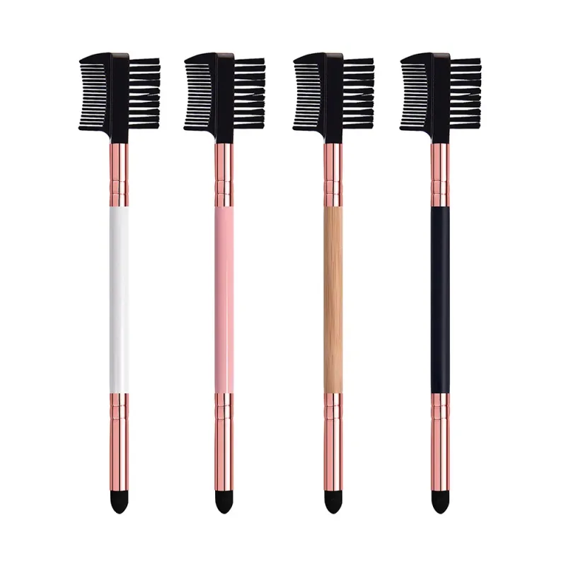 20pcs Eyebrow Brush Private Label Eyelash Comb Makeup Brushes Dual Ended Angled Spoolie 2 in 1 Lash Eyebrow Brush Bulk