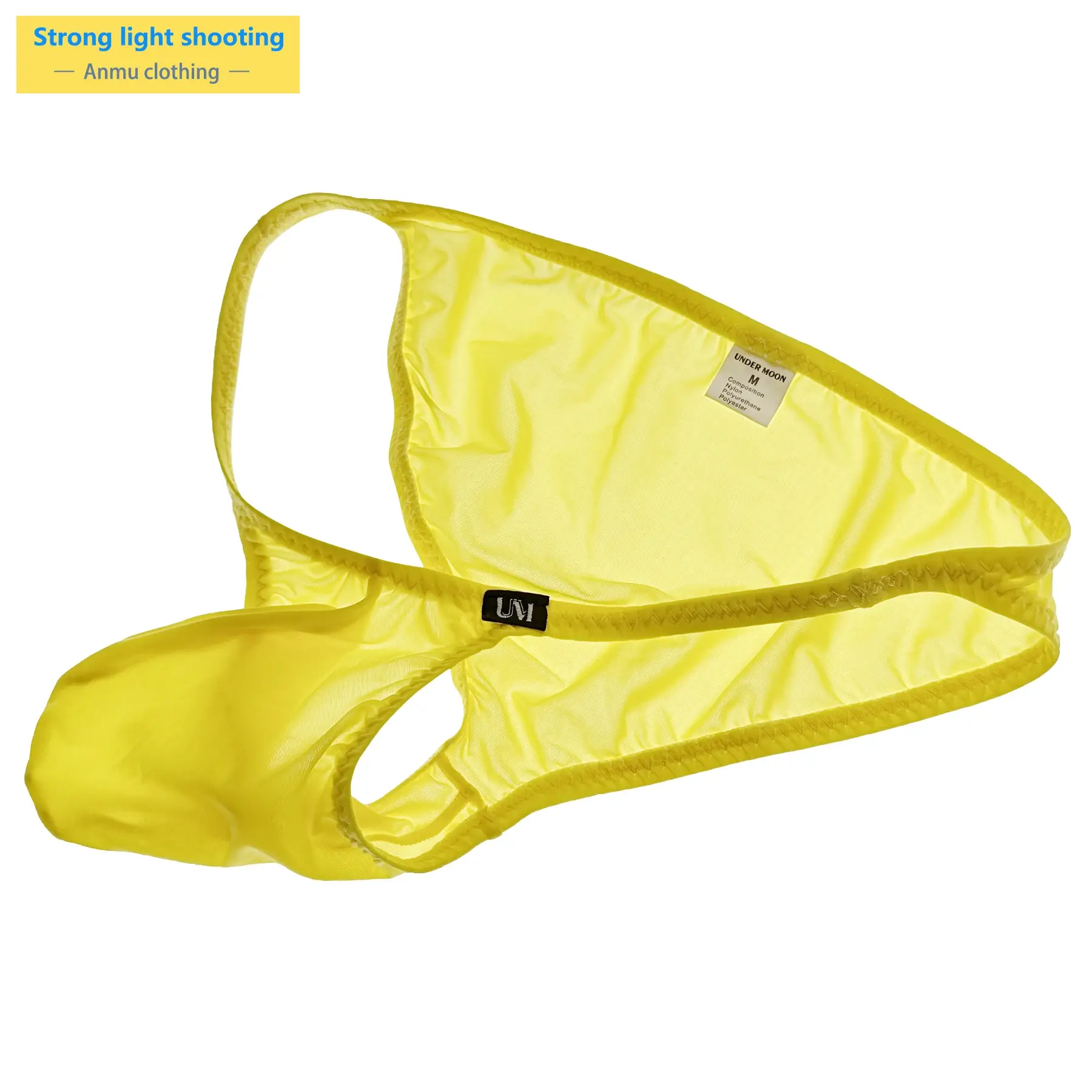 Panlalaking Napakalaki at Kumportableng Pouch Ice Panty Semi-Transparent Sexy Underwear para sa Araw-araw na Paggamit