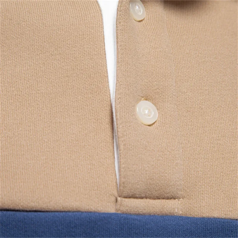 Felpa da uomo in cotone premium Felpa a blocchi di colore Felpa sociale casual da lavoro a maniche lunghe