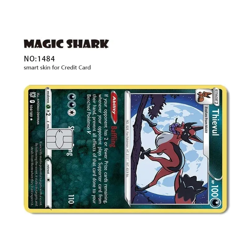 2025 New Pokemons Charizard Blastoise Bulbasaur Eevee Metwo Sticker Film Skin Cover for Credit Debit Card