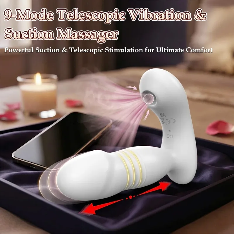 Thrusting Dildo Upgraded Sex Toy 9 Frequency Vibrating G Spot Clit Nipple Wearable Vibrator Adult Sex Toys for Female Couple