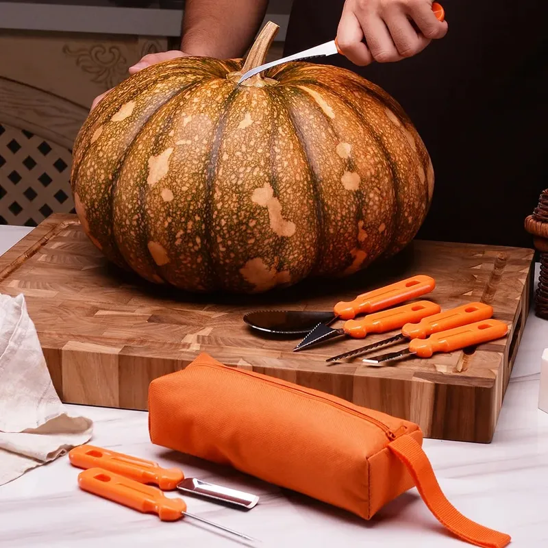 7pcs/Set Halloween Stainless Steel Pumpkin Carving Tools Kit Professional Pumpkin Carving knife Set With Storage Bag