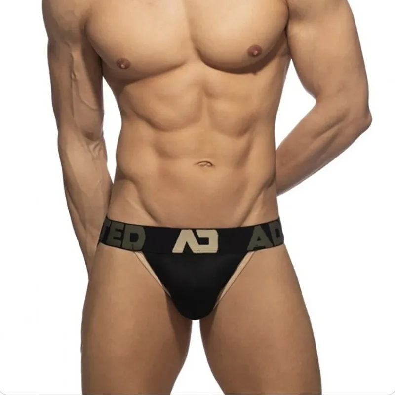 Roupa interior masculina simples respirável briefs com tridimensional oco volta marca calças de cintura baixa algodão confortável cuecas — image 3