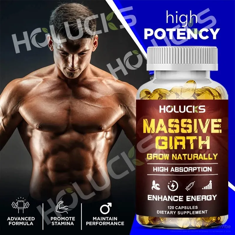 Premium Massive Girth Capsules with Ashwagandha Support Optimal Circulation & Energy Enhanced Performance & Overall Wellbeing