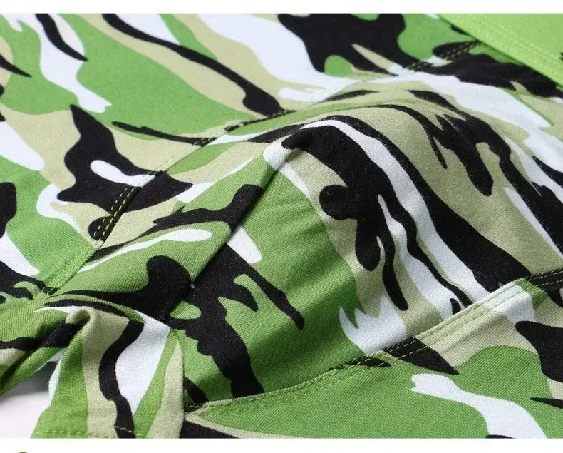 4Pcs/Lot Men's Underwear Camouflage Color Sexy Boxer High-quality Bamboo Fiber Soft Breathable Antibacterial Men's Boxer Shorts