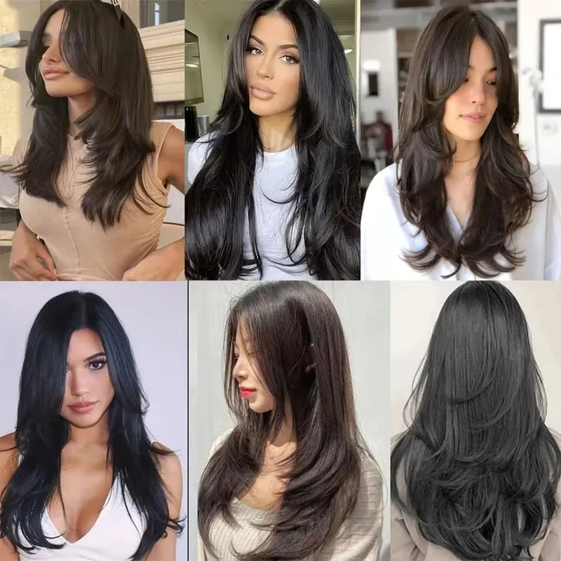 Synthetic Wig Women's Traceless Invisible U-shaped Long Straight Hair Natural Extension Wig for Daily Party Halloween Christmas — image 7
