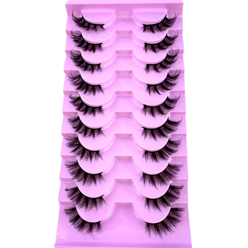 Half Lashes 10 Pairs Half Lashes Soft Natural Cat Eye Lashes Makeup Tool Fake Eyelashes Extension Fluffy Faux Cils