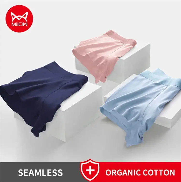 Miiow 4 pçs conjunto de calcinha masculina de algodão malha respirável cuecas masculinas grafeno roupa interior antibacteriana para homem cuecas boxer L-5XL